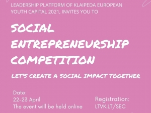 Tarptautinio socialinio verslumo konkurse balandžio 22-23 d.